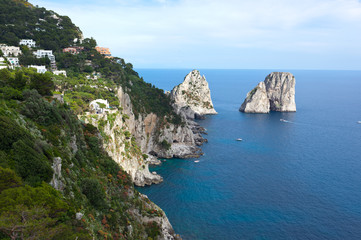 Faraglioni, famous giant rocks, Capri island