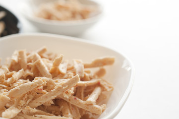 Bowl of grated cheese