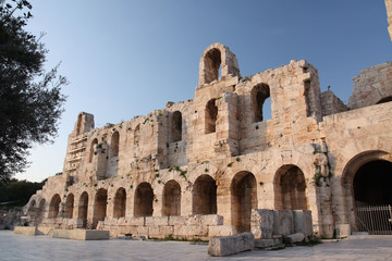 Fototapeta premium Athènes, théatre antique: backstage