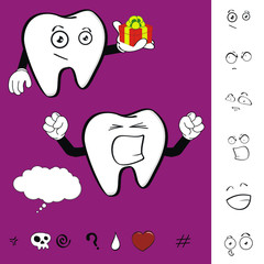 molar dental cartoon set vector2