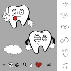 molar dental cartoon set vector