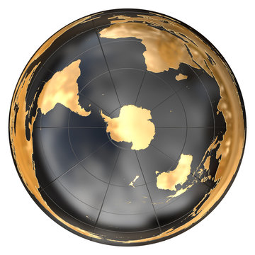 Worldmap in azimuthal projection (Antarctic)