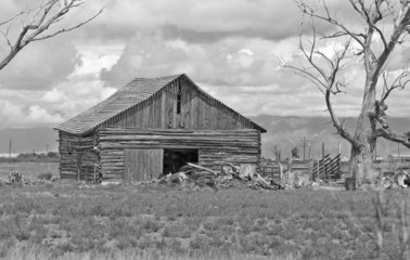 Rural Farmland in America with Old Barn