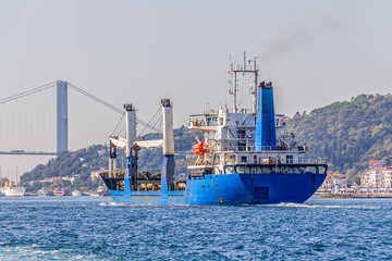 Transport ship sails Bosphorus