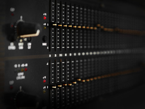 Part of an audio sound mixer