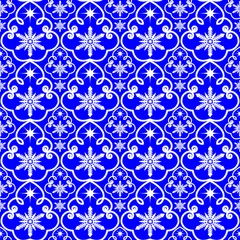 Foto op Plexiglas Seamless snowflakes pattern © Tatiana Prihnenko