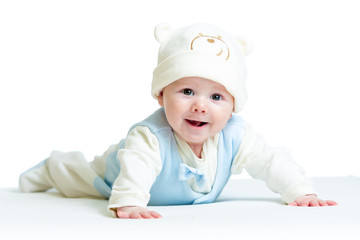 cute baby weared funny hat