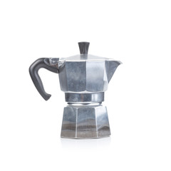 original italian Moka coffee pot isolated on white