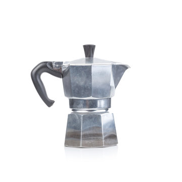 original italian Moka coffee pot isolated on white