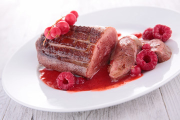 duck breast and berry sauce