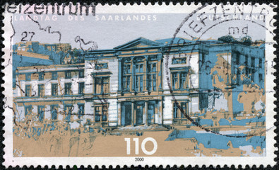 stamp printed in the Germany shows The Landtag of Saarland