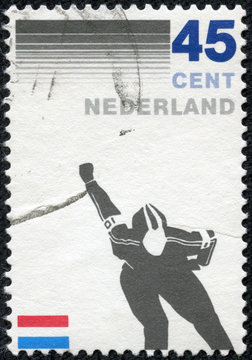 stamp printed in the Netherlands shows a skater