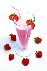 Strawberry milk cocktail.