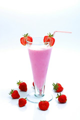 Strawberry milk cocktail.