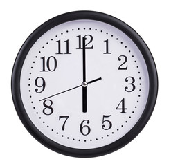 Six o'clock on the dial clock