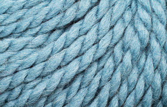 Blue Yarn Close Up