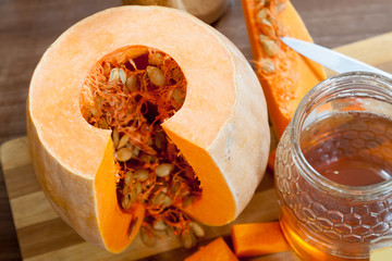 orange pumpkins ripe and honey