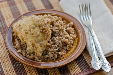 stewed buckwheat with chicken