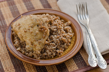 stewed buckwheat with chicken