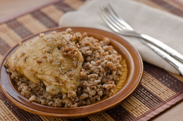 stewed buckwheat with chicken