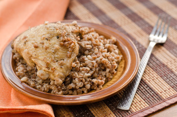 stewed buckwheat with chicken