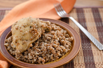 stewed buckwheat with chicken