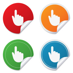 Hand cursor sign icon. Hand pointer symbol.