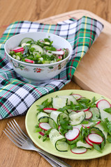 Salad of vegetables and greens.