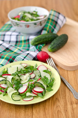 Salad of vegetables and greens.