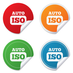 ISO Auto photo camera sign icon. Settings symbol