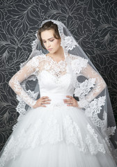 Beautiful woman in white wedding dress