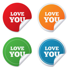 Love you sign icon. Valentines day symbol.