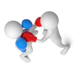 Two funny characters are boxing