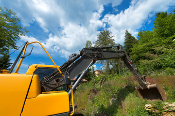 Yellow and Black Excavator Machine