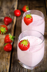 strawberry milkshake with strawberry