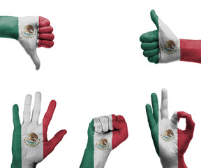 Hand set with the flag of Mexico