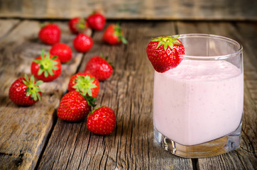 strawberry milkshake with strawberry