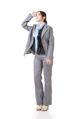 business woman looking ahead