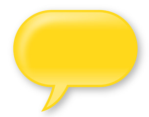 Gelbe, glänzende Sprechblase – Vektor/freigestellt