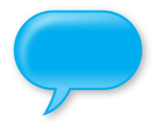 Hellblaue, glänzende Sprechblase – Vektor/freigestellt