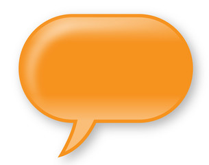 Orange, glänzende Sprechblase – Vektor/freigestellt