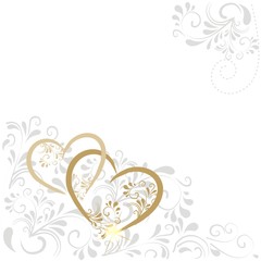 Hintergrund mit Ornamenten und Herzen