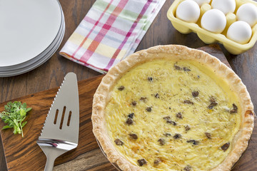 Crab and mushroom quiche