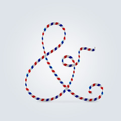 Striped font ampersand sign