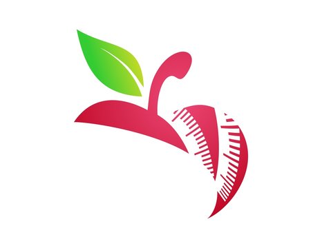 apple logo fitness icon diet symbol
