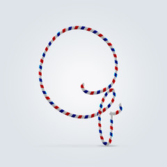 Fototapeta premium Striped font Q