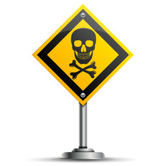 Obraz premium Pole with Warning Sign