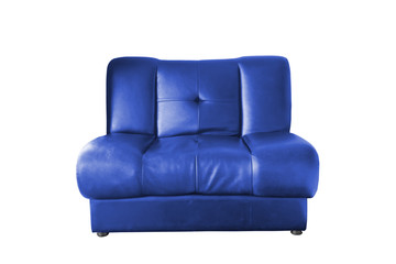 Blue leather sofa