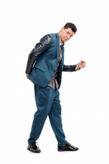 Naklejka premium Man in funny suit