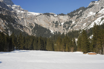 Fototapeta na wymiar Winter landscape of Engelberg